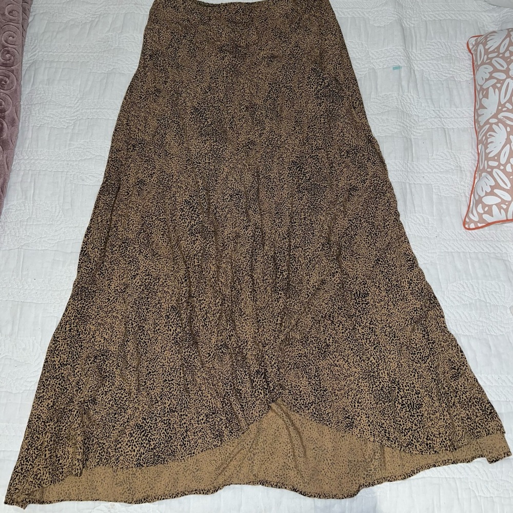 Cheetah print layered maxi skirt
